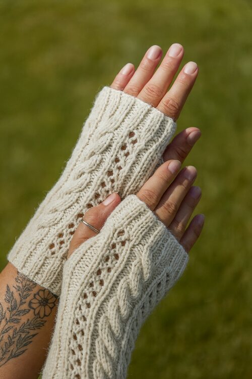 alpaca wool fingerless gloves