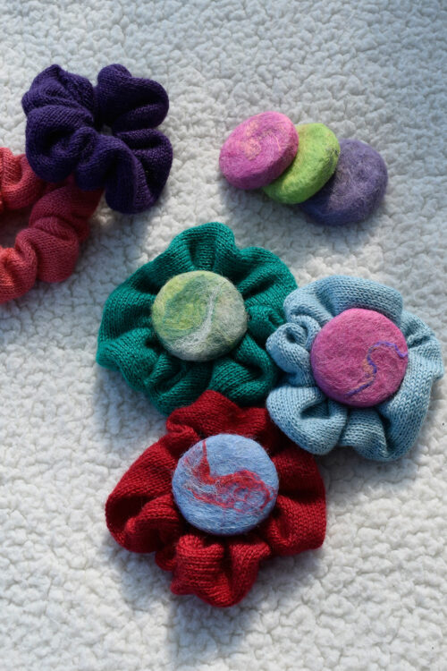 Alpaca hair scrunchies