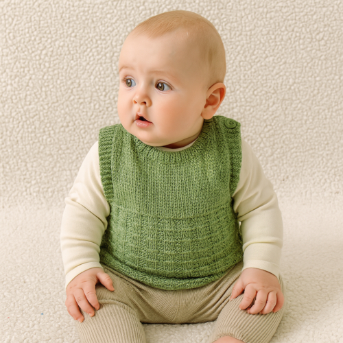 handknitted baby vest