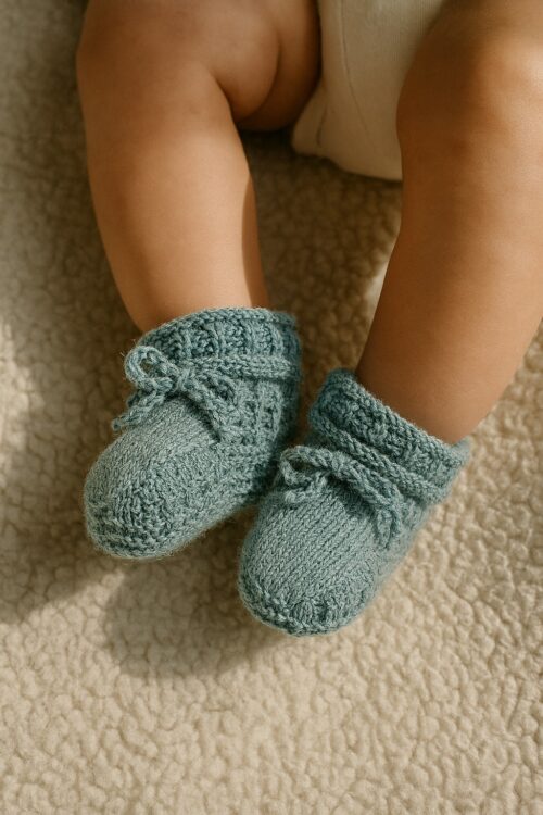 hand knitted baby booties