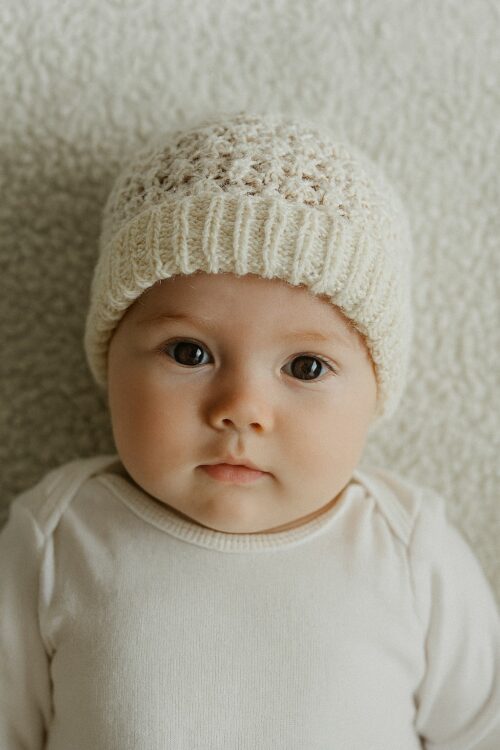 knitted baby beanies