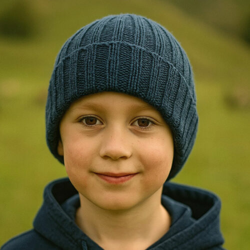 ribbed alpaca child's beanie